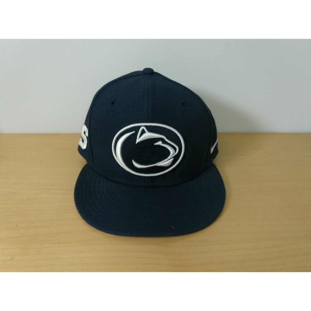 VTG Nike True Penn State Nittany Lions Snapback Hat Navy Blue White OSFM Cap